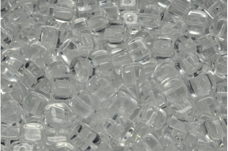 Cube Beads, Crystal (00030), Glass, Czech Republic