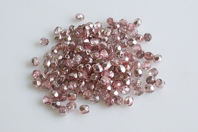 ファセット加工ビーズ ラウンド、クリスタル 45204 (00030-45204)、ボヘミアクリスタルガラス、チェコ共和国