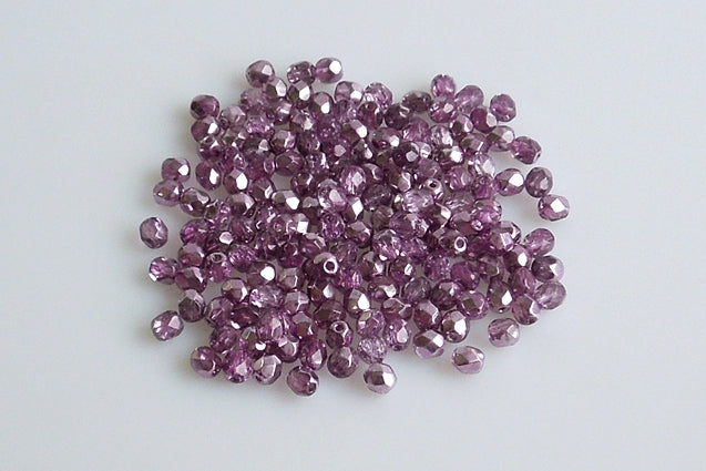 Fire Polished Faceted Beads Round, Crystal 45235 (00030-45235), Bohemia Crystal Glass, Czech Republic