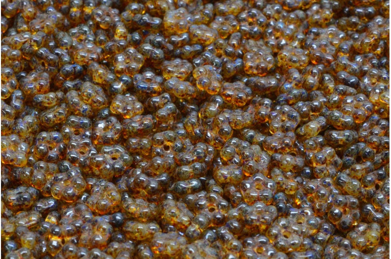 忘れな草ビーズ、透明ブルートラバーチン(30020-86800)、ガラス、チェコ共和国