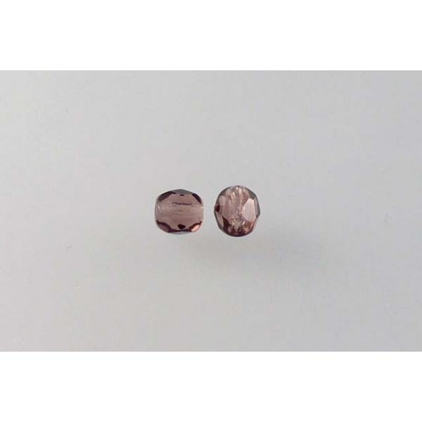 圆形火抛光刻面珠,紫水晶(20060),波西米亚水晶玻璃,捷克共和国