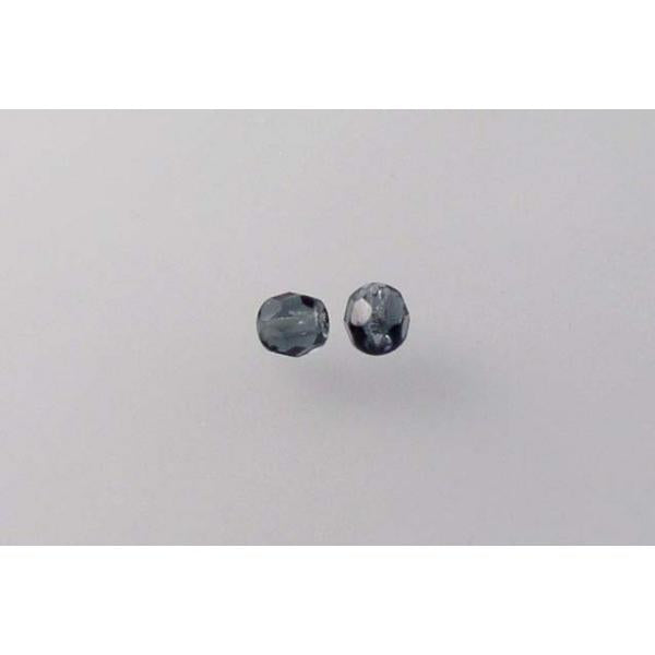 Fire Polished Faceted Beads Round 4 mm, Transparent Dark Blue (30330), Bohemia Crystal Glass, Czechia 15119001