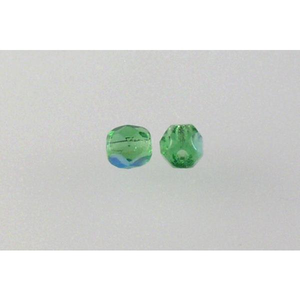 ファセット加工ラウンドビーズ、エメラルドグリーンAB(50120-28701)、ボヘミアクリスタルガラス、チェコ共和国