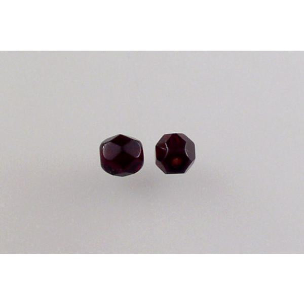 ファセット加工ラウンドファイアポリッシュビーズ、透明レッド(90110)、ガラス、チェコ共和国