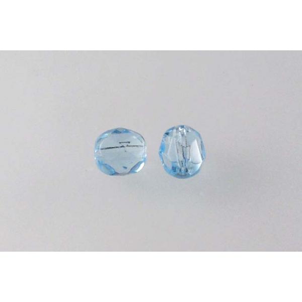 Fire Polished Faceted Beads Round 6 mm, Transparent Aqua (60000), Bohemia Crystal Glass, Czechia 15119001
