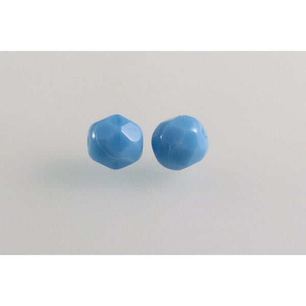 多面圆形火抛光珠,绿松石蓝色(63030),玻璃,捷克共和国