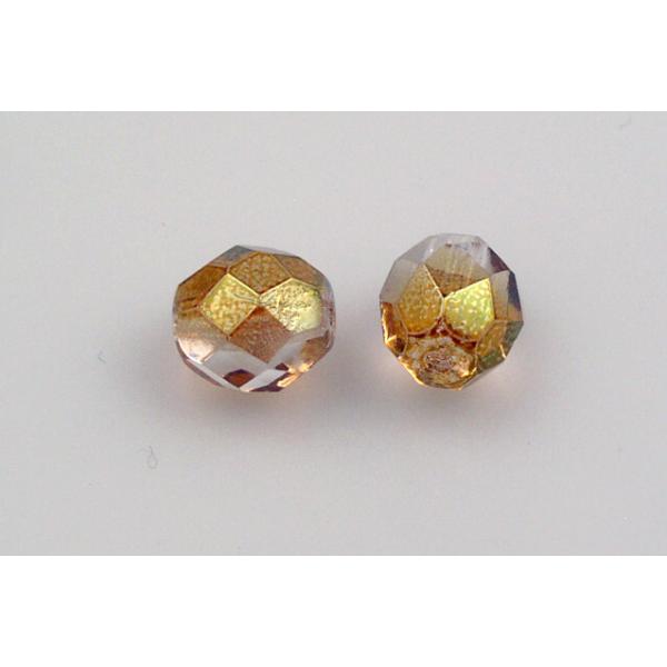 Fire Polished Faceted Beads Round 8 mm, Crystal Luster Red Half Coated (30-14295), Bohemia Crystal Glass, Czechia 15119001