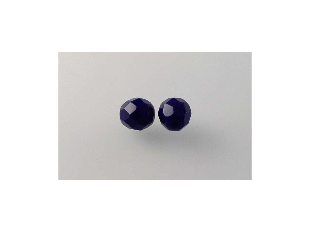 Fire Polished Faceted Beads Round Opaque Blue Glass Czech Republic
