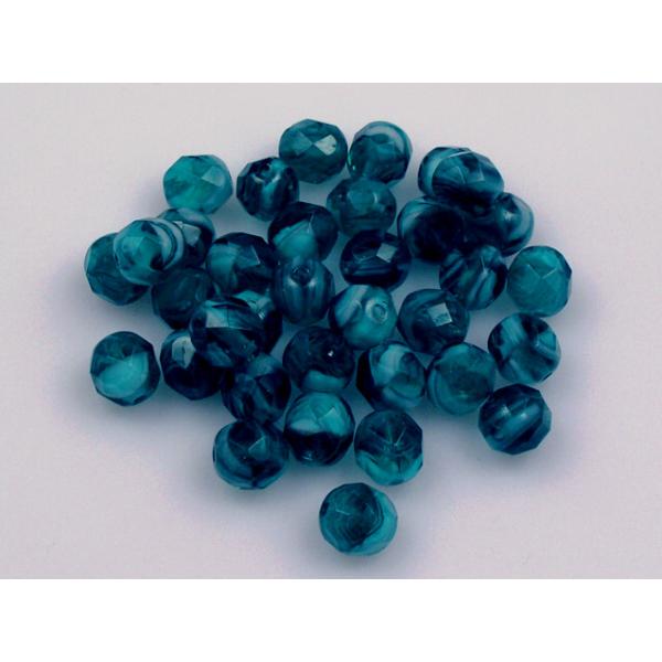 Fire Polished Faceted Beads Round 8 mm, Mixed Colors Green White (), Bohemia Crystal Glass, Czechia 15119001