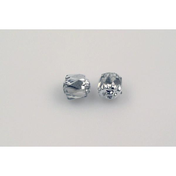 ファセット加工ビーズ カテドラル、クリスタルクリスタルシルバーハーフコーティング(00030-27001)、ガラス、チェコ共和国