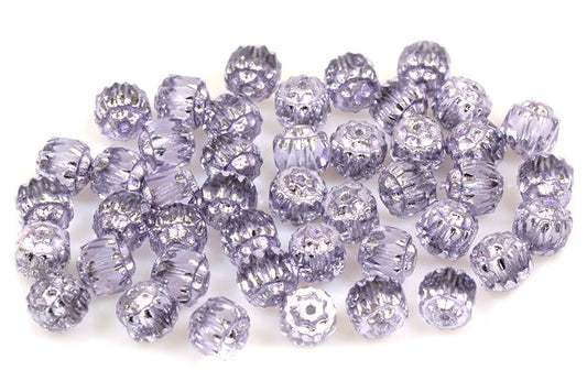 アウトレット 10グラム ファイアポリッシュ ファセットビーズ カテドラル、6 x 6 mm、クリスタル 97429 (00030-97429)、ガラス、チェコ共和国