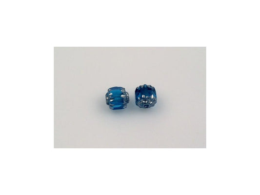 アウトレット 10グラム ファイアポリッシュ ファセットビーズ カテドラル、6 x 6 mm、アクア 91436 (60030-91436)、ガラス、チェコ共和国