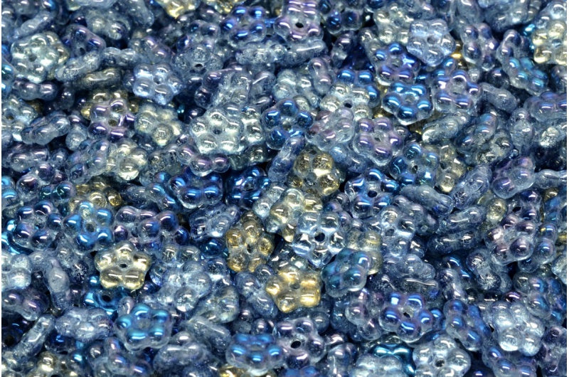 忘れな草ビーズ、透明ブルー 23101 (30020-23101)、ガラス、チェコ共和国