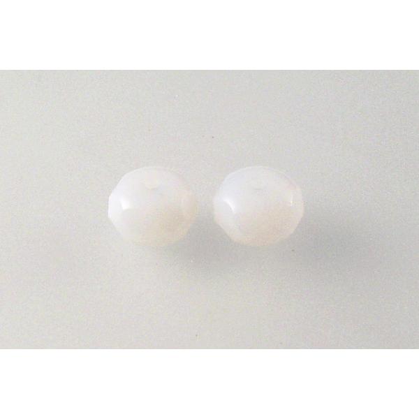 Fire Polished Faceted Beads Rondelle, Opal White (01000), Glass, Czech Republic