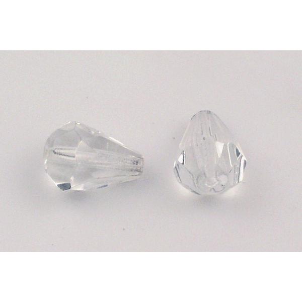ペアーティアドロップビーズ、ファセット加工、ファイアポリッシュ、クリスタル(00030)、ガラス、チェコ共和国