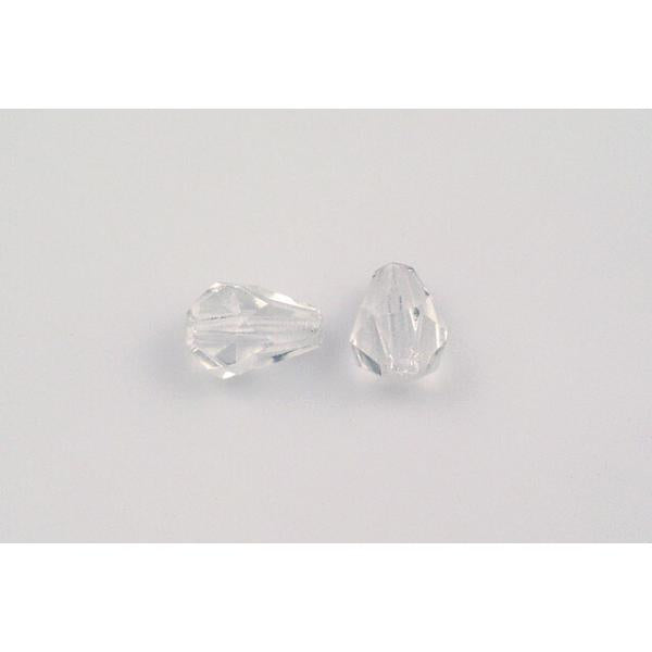 Fire Polished Faceted Beads Teardrop, Crystal (00030), Glass, Czech Republic