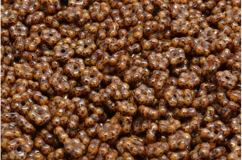 Forget Me Not Beads, Beige Stain Strong (13020-86805), Glass, Czech Republic