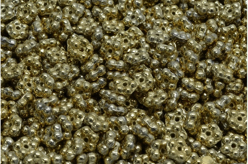 OUTLET 10 grams Forget Me Not Beads, 5 x 5 mm, Crystal Gold (00030-26443), Glass, Czech Republic