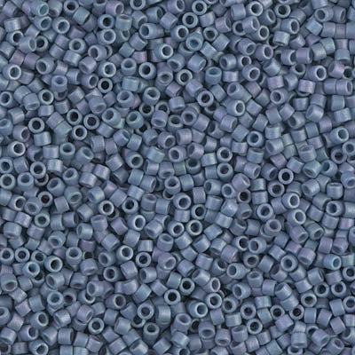 MIYUKI Delica Rocailles Seed Beads, Metallic Lt.Grey-Blue Matt (DB0376), Glass, Japan