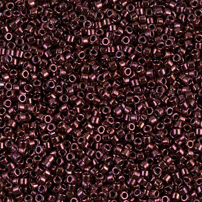 MIYUKI Delica Rocailles Seed Beads, Metallic Raspberry (DB0012), Glass, Japan