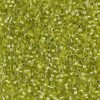 MIYUKI Delica Rocailles Seed Beads, Silver Lined Chartreuse (DB0147), Glass, Japan