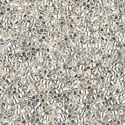 MIYUKI Delica Rocailles Seed Beads, Silver Plated Metallic (DB0551), Glass, Japan