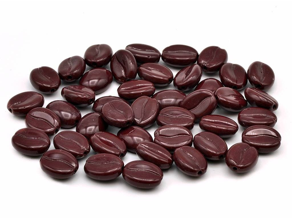 OUTLET 10 克咖啡豆珠,11 x 8 毫米,棕色 (13500),玻璃,捷克共和国