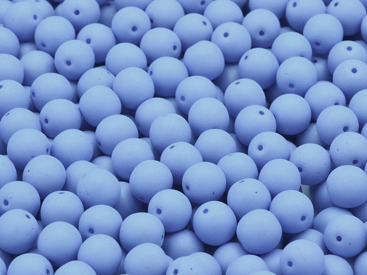 OUTLET 10 克圆形 Druck 珠子,8 x 8 毫米,淡蓝色霓虹灯 (29568),玻璃,捷克共和国