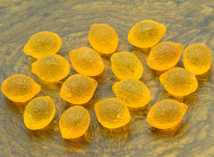 OUTLET 10 grams Lemon Beads, 14 x 10 mm, Transparent Orange (80040), Glass, Czech Republic