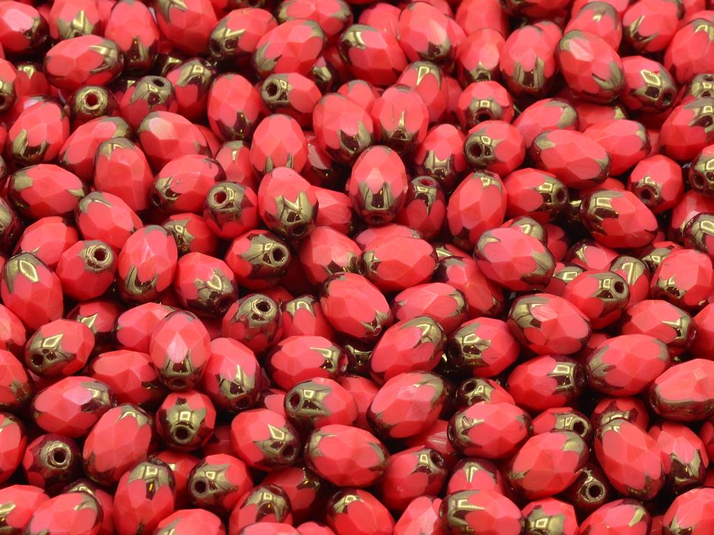 ファセットビーズ(オリーブオーバルスペシャルカット)91434(93400-91434)、ガラス、チェコ共和国