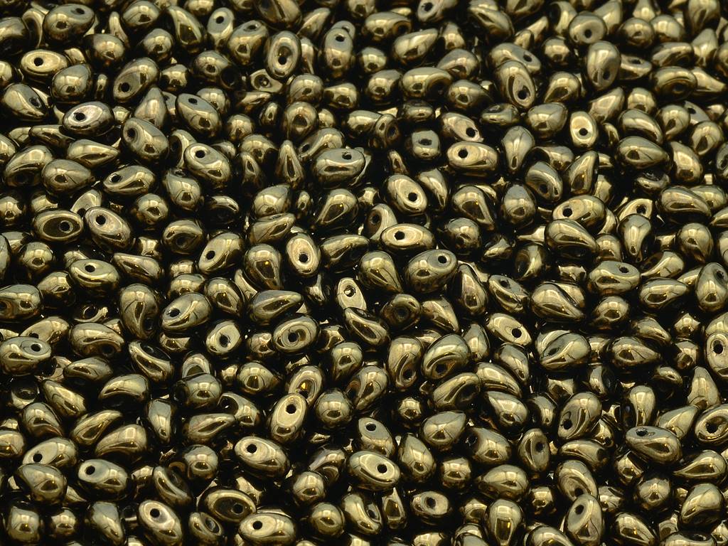 Drop Beads, Black Bronze (23980-14415), Glass, Czech Republic