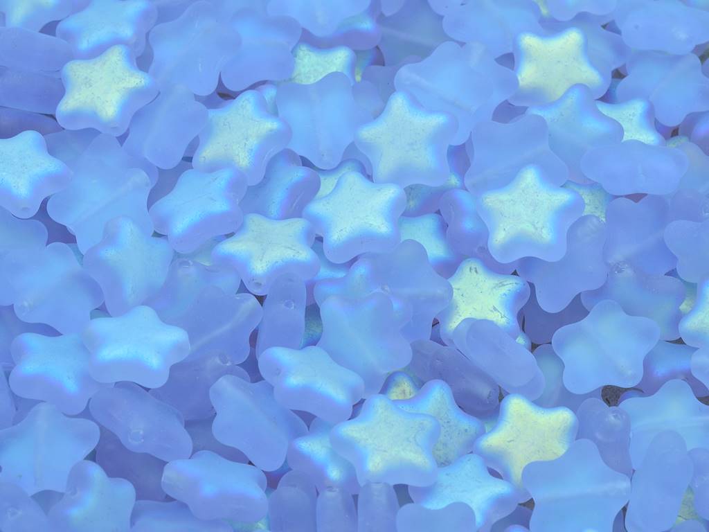 フラットスタービーズ、透明ライトアメジストマットAB(20210-84110-28701)、ガラス、チェコ共和国