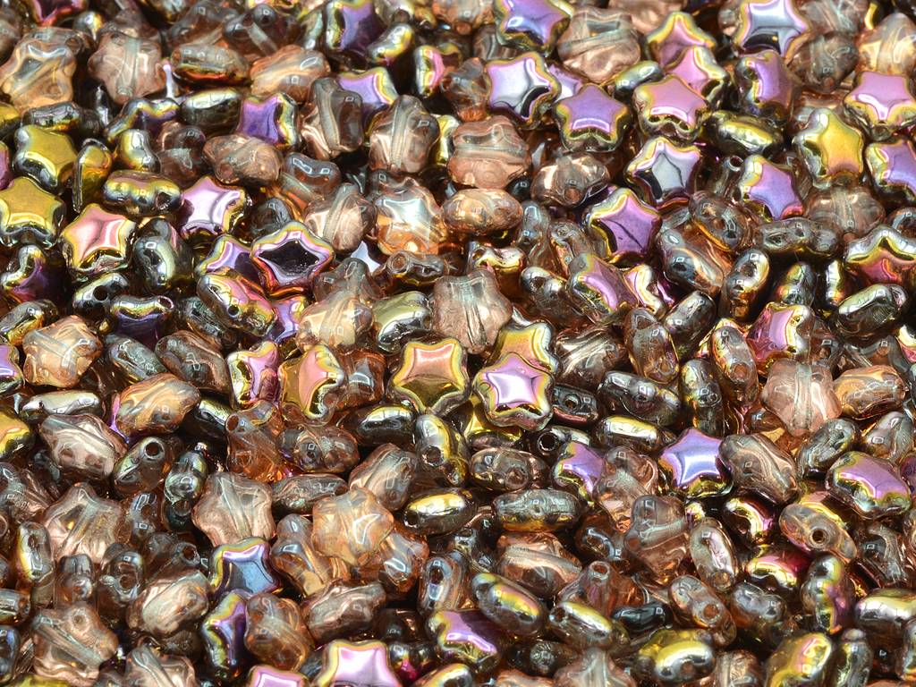 フラットスタービーズ、クリスタルクリスタルピンクイエローコーティング(00030-27137)、ガラス、チェコ共和国