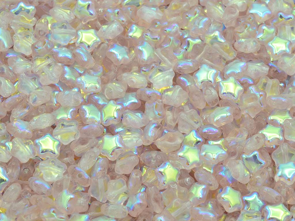 扁平星珠,透明粉色 Ab (70110-28701),玻璃,捷克共和国