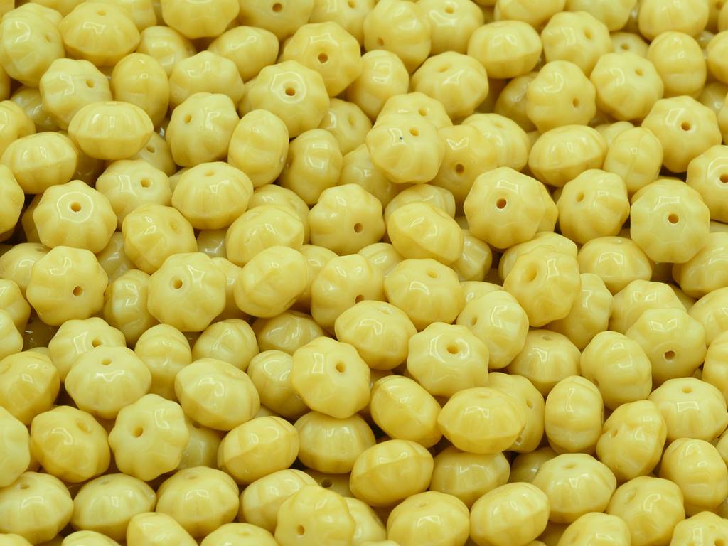 OUTLET 10 grams Pumpkin Beads, 6 x 9 mm, Beige (13020), Glass, Czech Republic