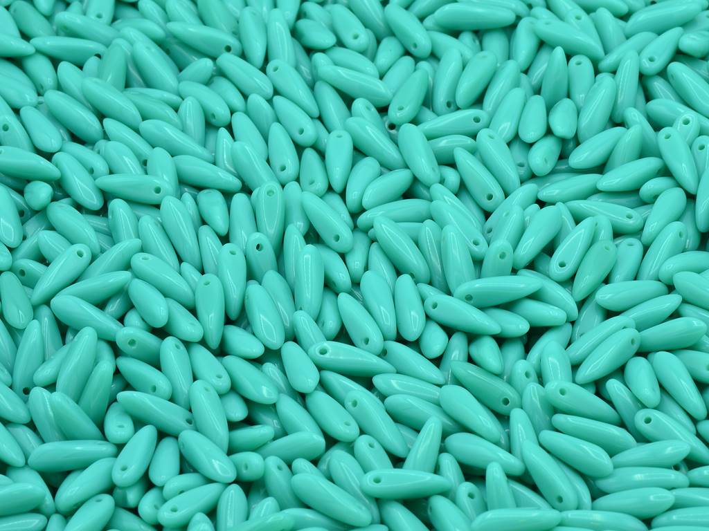 Dagger Beads, Turquoise (63130), Glass, Czech Republic