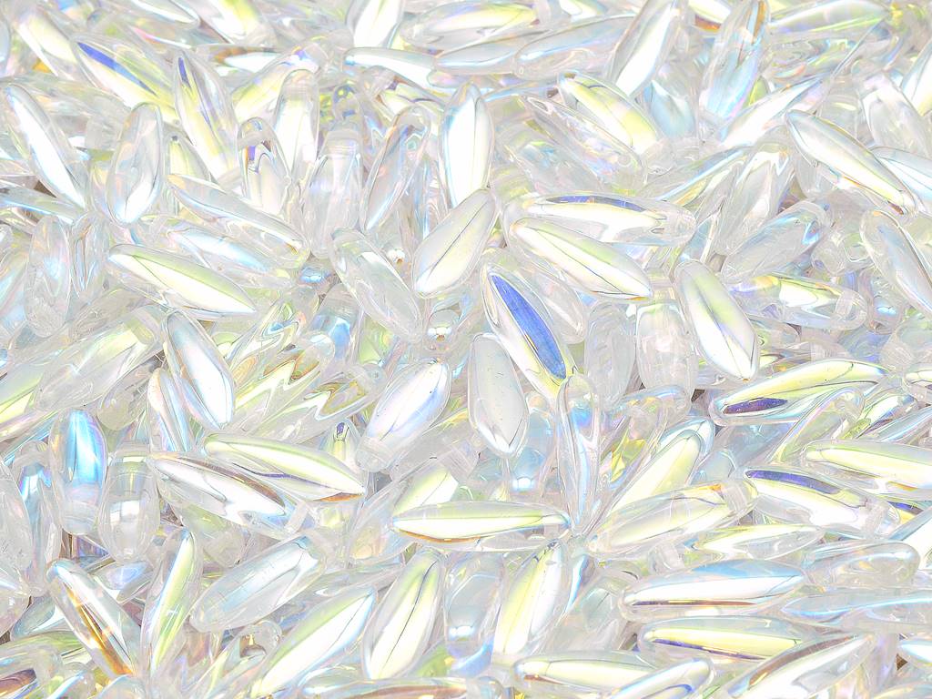 ダガービーズ、クリスタルAb(00030-28701)、ガラス、チェコ共和国