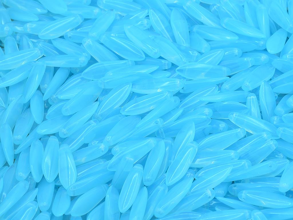 ダガービーズ、オパールアクア(61000)、ガラス、チェコ共和国