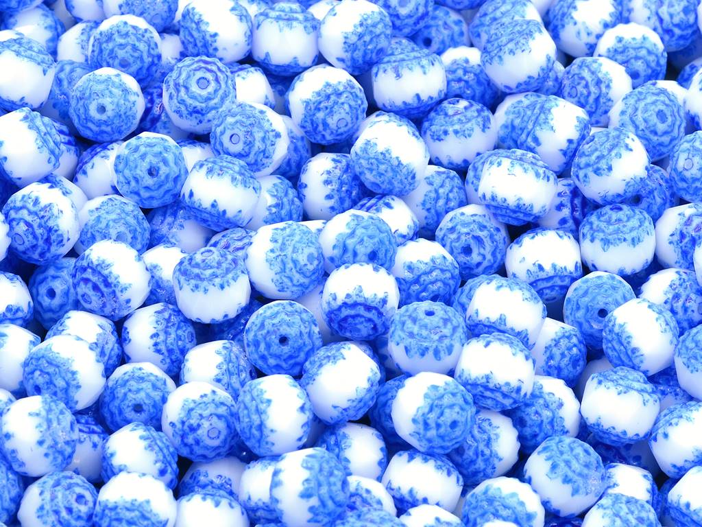 ファセットビーズ カテドラル、チョークホワイト 91474 (03000-91474)、ガラス、チェコ共和国