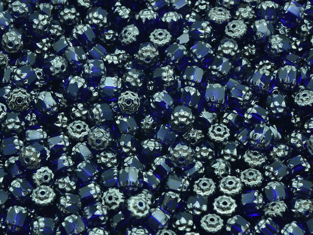 ファセット加工ビーズ カテドラル、透明ブルー 91436 (30080-91436)、ガラス、チェコ共和国