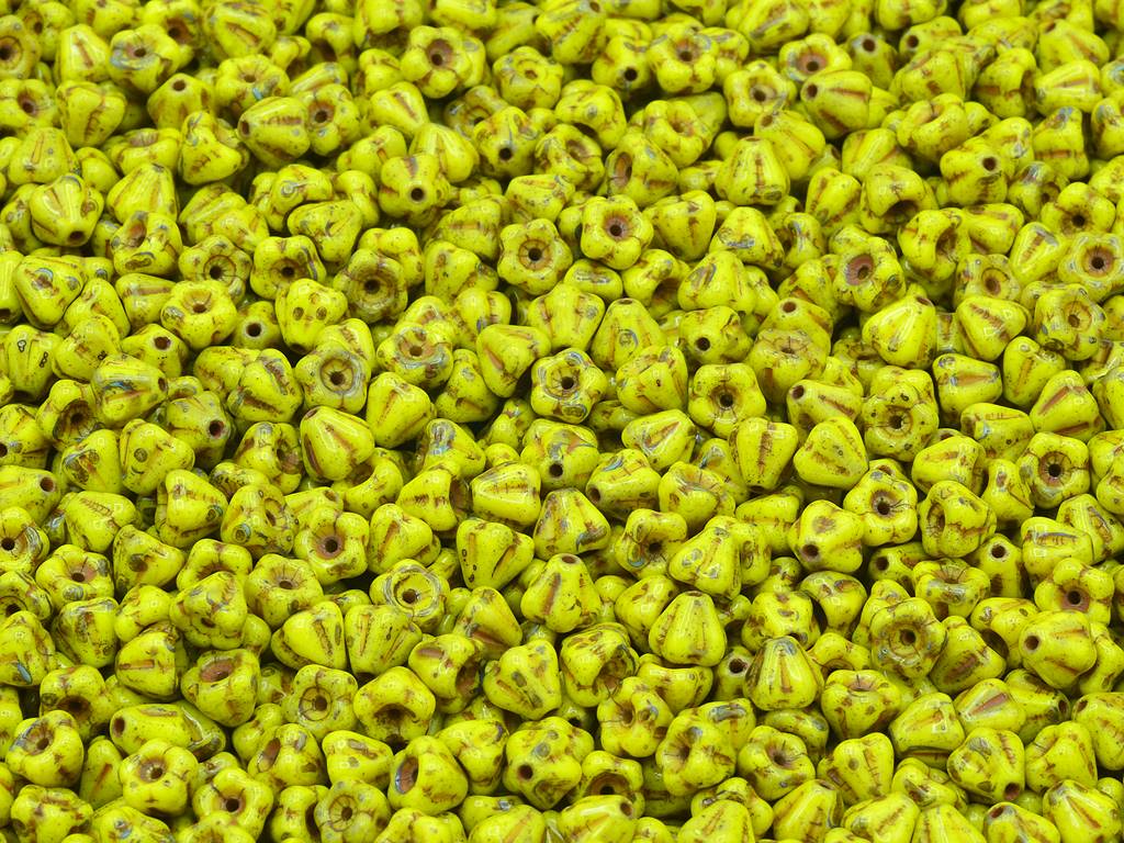 铃花珠,黄色石灰华(83120-86800),玻璃,捷克共和国