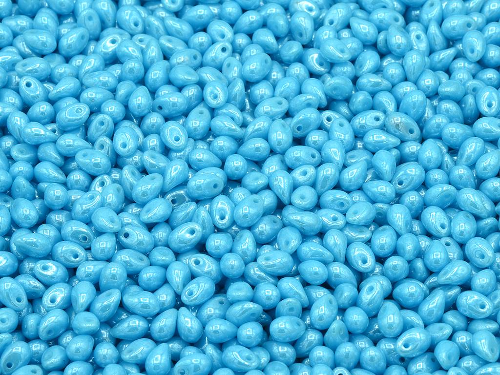 ドロップビーズ、ターコイズブルーヘマタイト(63030-14400)、ガラス、チェコ共和国