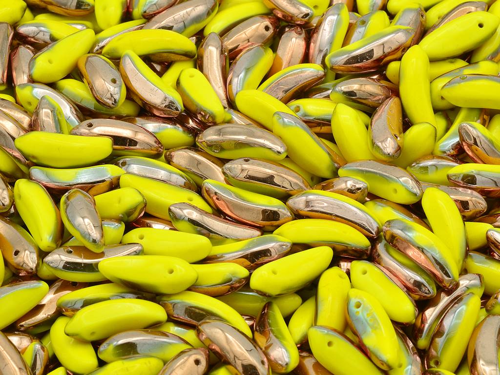 バナナビーズ、イエローローズゴールドカプリ(83120-27101)、ガラス、チェコ共和国