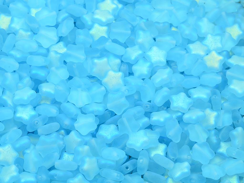 フラットスタービーズ、透明アクアマットAB(60000-84110-28701)、ガラス、チェコ共和国