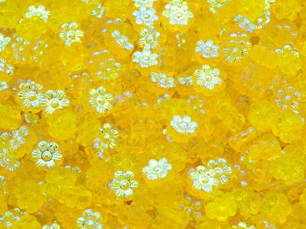 花珠,透明黄色 Ab(80020-28701),玻璃,捷克共和国