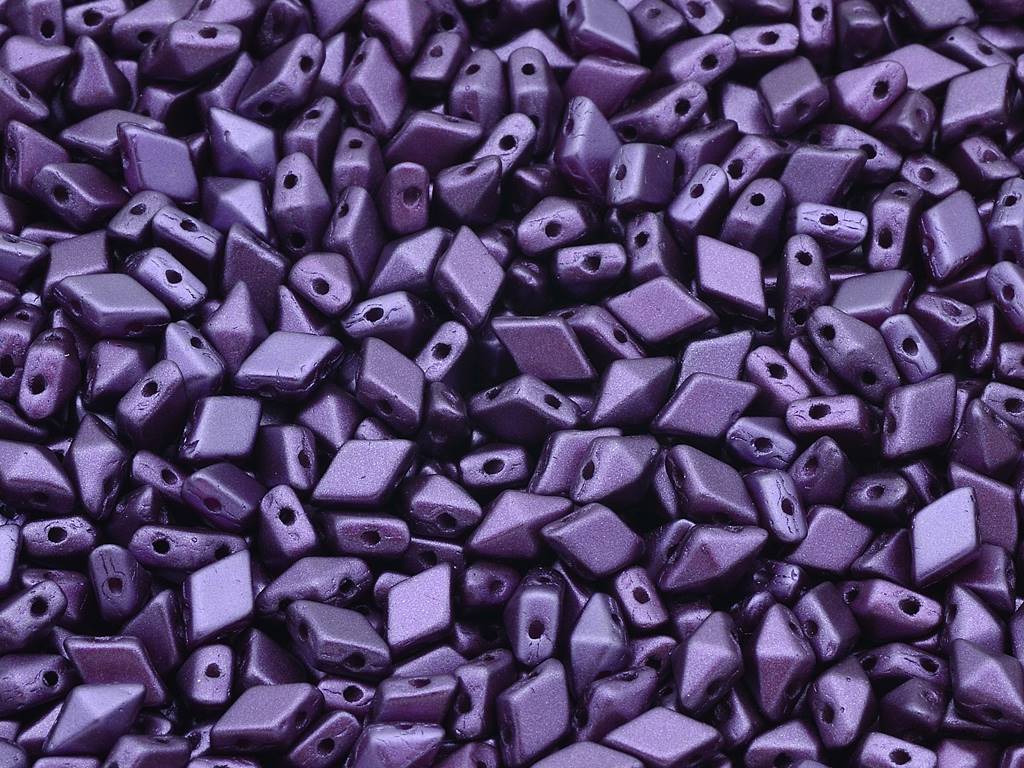 Diamonduo 2-Hole Beads Rhombus Gemduo, Chalk White Laser Etched Decor On Bordeaux (03000-25032), Glass, Czech Republic