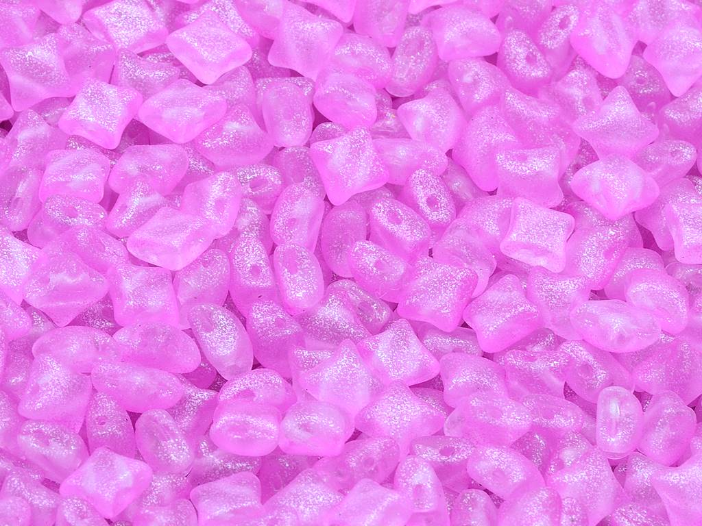 Wibeduo 2-Hole Beads Star Cross, Crystal Pink (00030-542002), Glass, Czech Republic