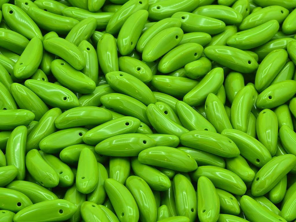バナナビーズ、グリーン(53420)、ガラス、チェコ共和国