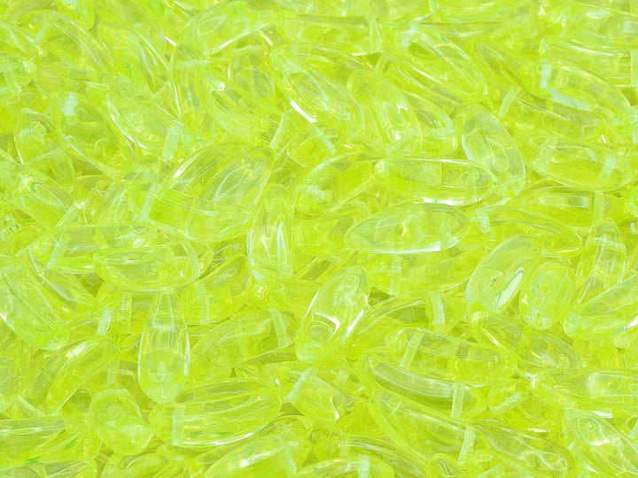 OUTLET 10 grams Banana Beads, 6 x 17 mm, Transparent Yellow (80130), Glass, Czech Republic
