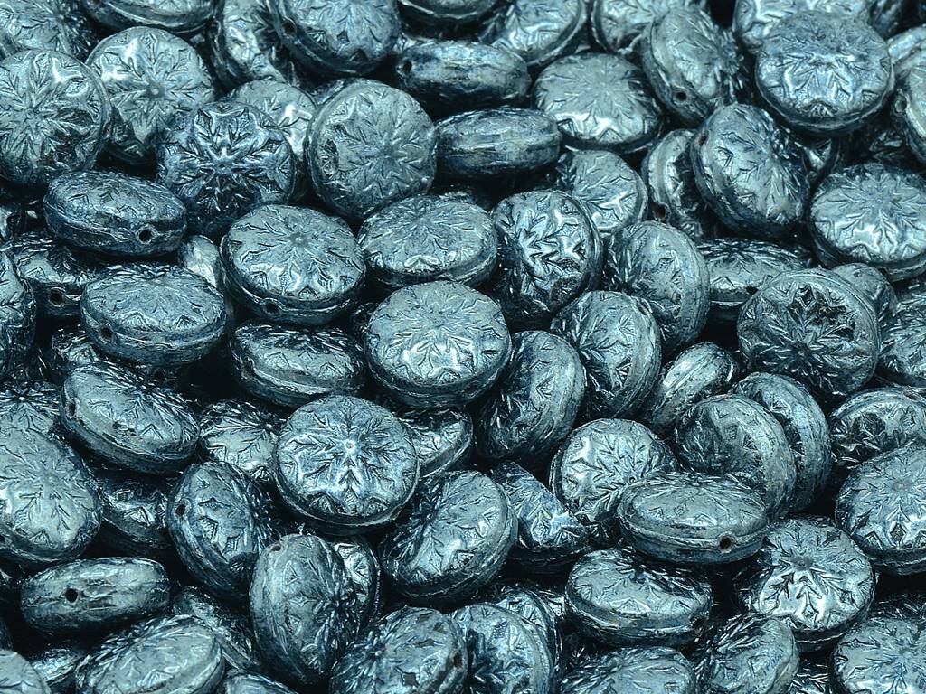 雪花设计珠 2,黑色赤铁矿 (23980-14400),玻璃,捷克共和国